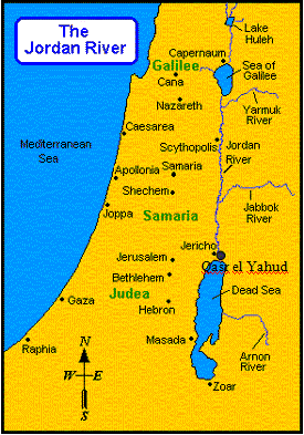 Peta dari sungai Yordan